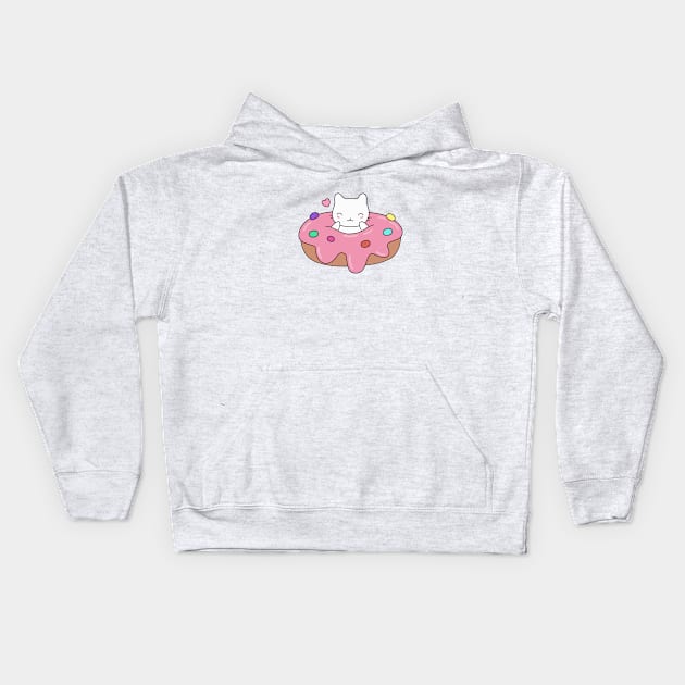 Cute Cat Donut T-Shirt Kids Hoodie by happinessinatee